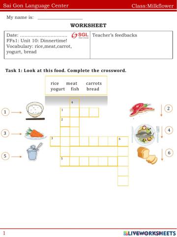 FFs1: Unit 10: Dinnertime