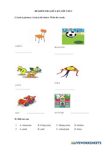 The second mid-term test grade 3 (3)