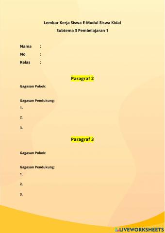 LembarKerja Emodul Siswa Kidal Kelas IV Tematik Tema 1 Subtema 3