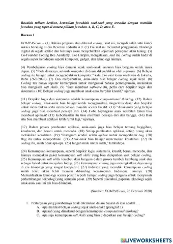 Pemahaman Bacaan dan Menulis