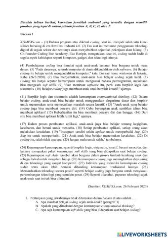 Pemahaman Bacaan dan Menulis