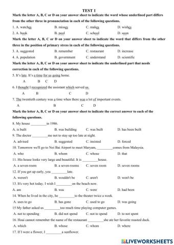 On thi lop 10-test 1