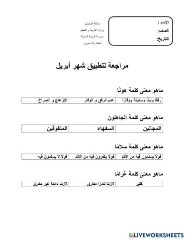 مراجعة لتطبيق شهر أبريل