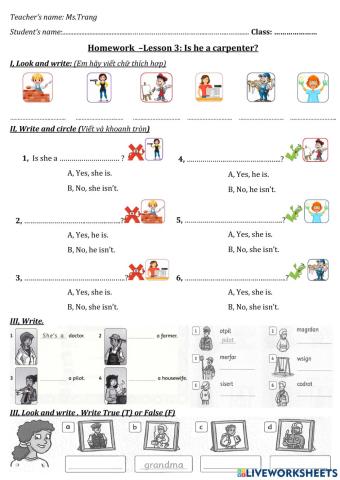 3A-Lesson 3-Is he a carpenter?