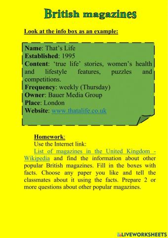 British magazines