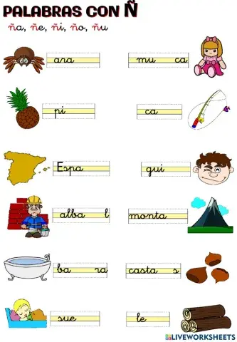 Palabras con Ñ y con J