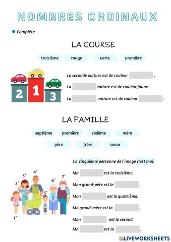 Les nombres ordinaux