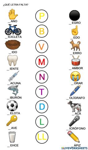 ¿qué letra falta?