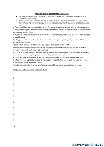 Opinion essay about discrimination