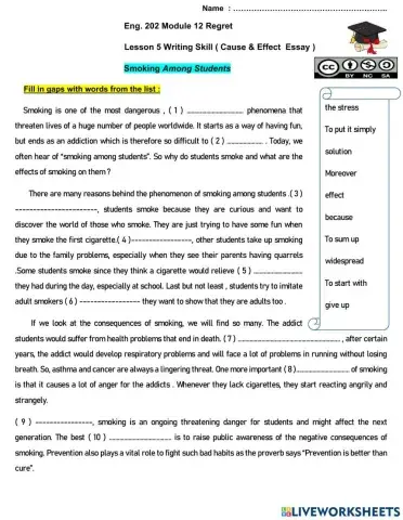 Cause and Effect Essay