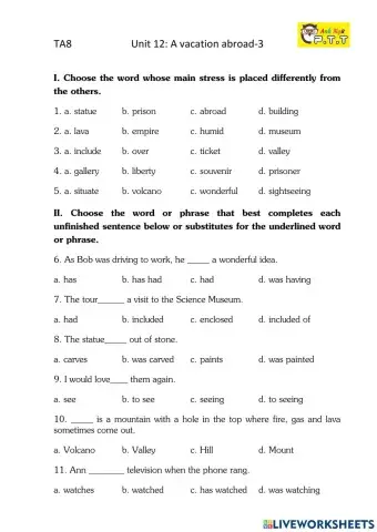Ta8- unit 12 a vacation abroad -3