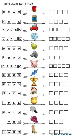 Ordenamos las letras