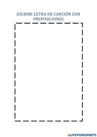 Letra canción preposiciones