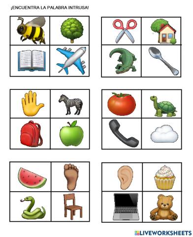 Encuentra la palabra intrusa