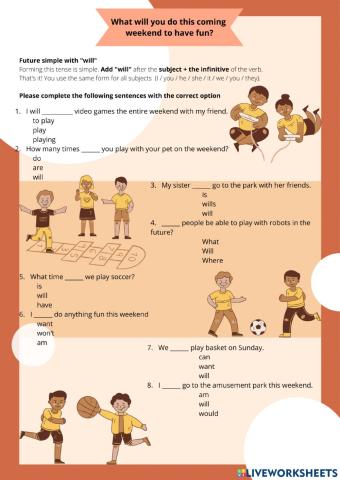 What will you do this coming weekend to have fun