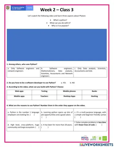 Wekk 2 - Class 3- Python (C1)