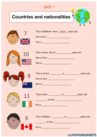 Countries and nationalities