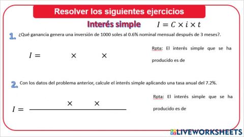 Interés Simple ordinario 1 A