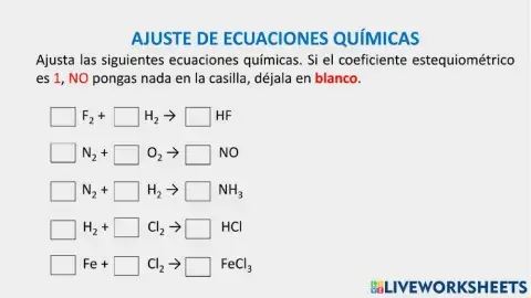 Ajuste de ecuaciones químicas
