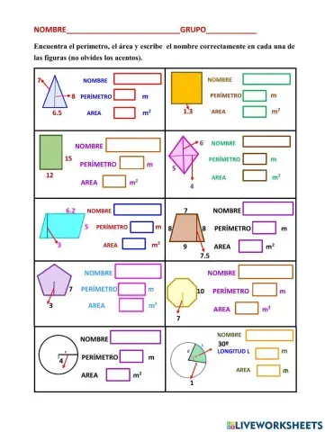 1MAT- ÁREAS Y PERÍMETROS