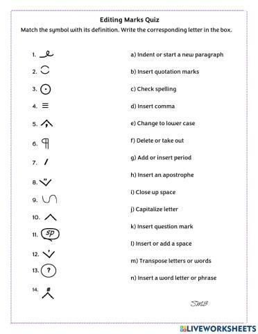 Proofreading - Editing Marks