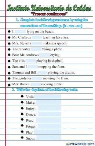 Present continuous 4