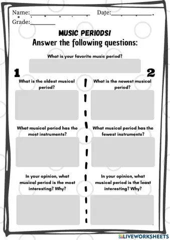 (Cycle 3 Session 17 Annex 4) Music periods worksheet