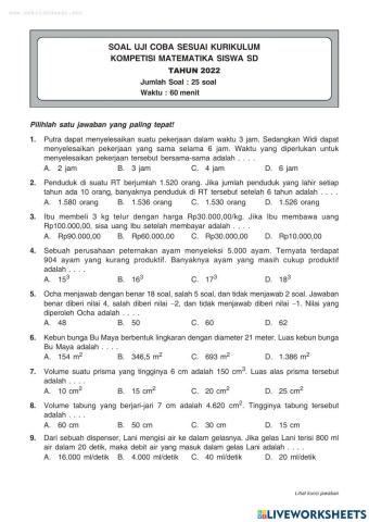Latihan soal osn matematika