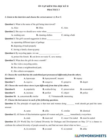 Revision for 2nd term test 10 new english