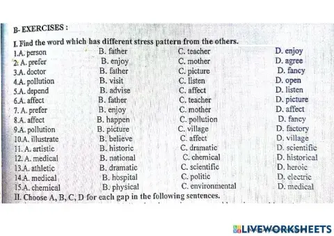 Y8 Final term 2 - stress