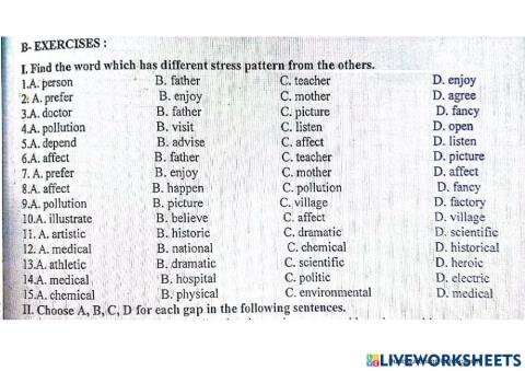 Y8 Final term 2 - stress