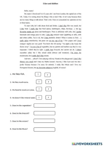 Reading likes and dislikes