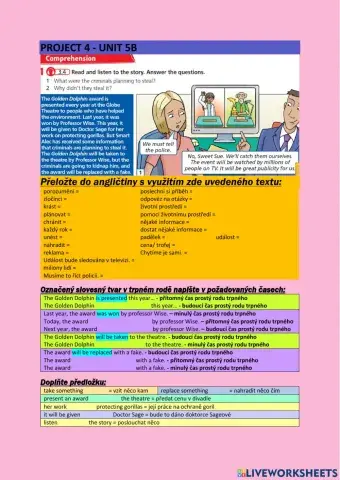 ANG 8 - Trpný rod a slovní zásoba - PROJECT 4 UNIT 5B - psaní