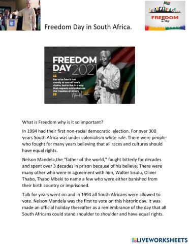 Freedom Day in South Africa