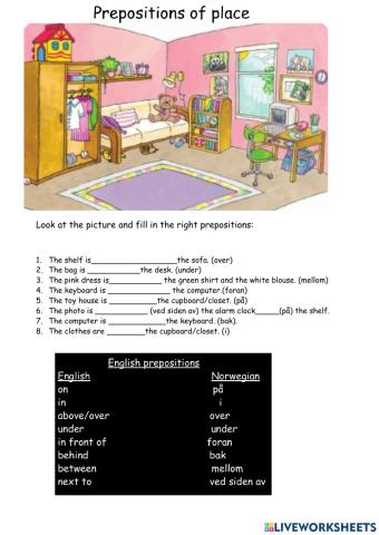 English Prepositions of Place