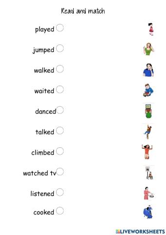 Read and match regular verbs 2