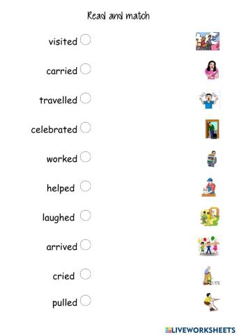 Read and match regular verbs 3