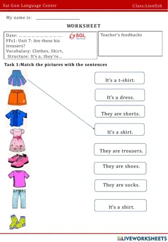 FFs1: Unit 7: Are these his trousers?