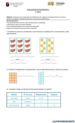 Evaluación de Multiplicación