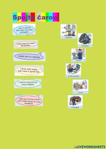 ANG 4 - Professions - spojování čarou