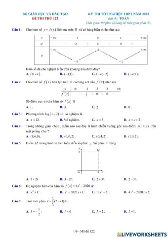 TNTHPT-MĐ-67-Đề ôn tập số 122