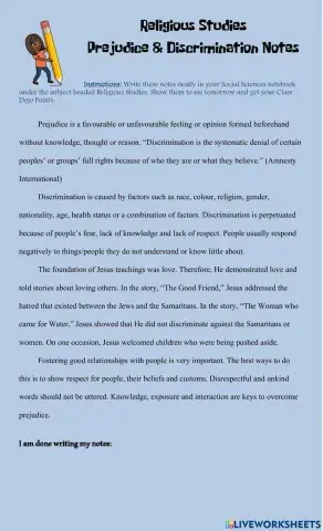 Prejudice & Discrimination Notes