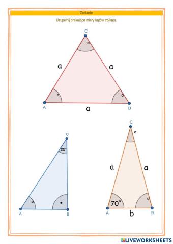 Miary kątów trójkąta
