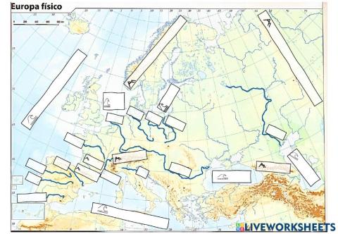 Physical map of europe