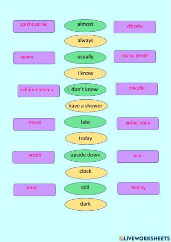 ANG 4 - Words Happy Street 2 UNIT 7 Comics - slovíčka - spojování čarou a psaní