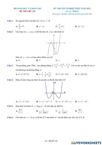 TNTHPT-MĐ-67-Đề ôn tập số 124