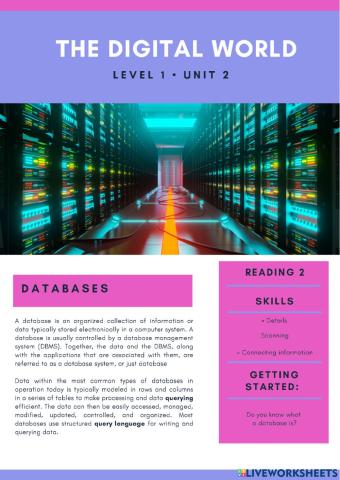 2022 Unit 2 reading 2 Databases