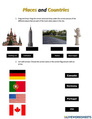 Lugares y Paises y sus capitales