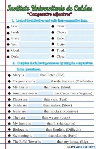 Comparative adjectives