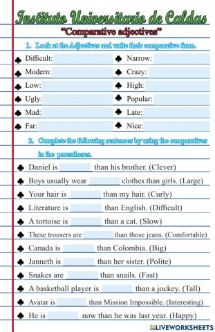 Comparative adjectives
